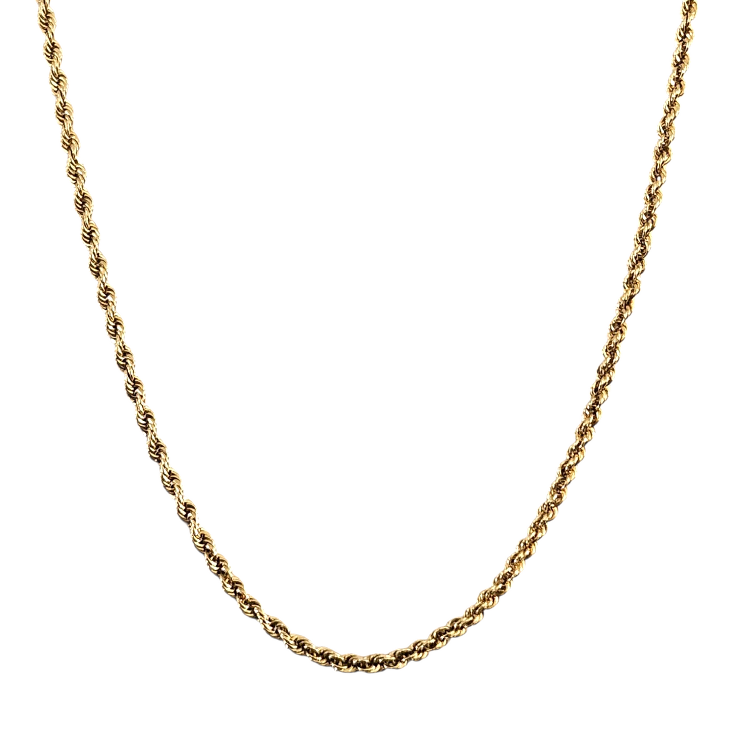 Ladies 14k Yellow Gold Hollow Rope chain