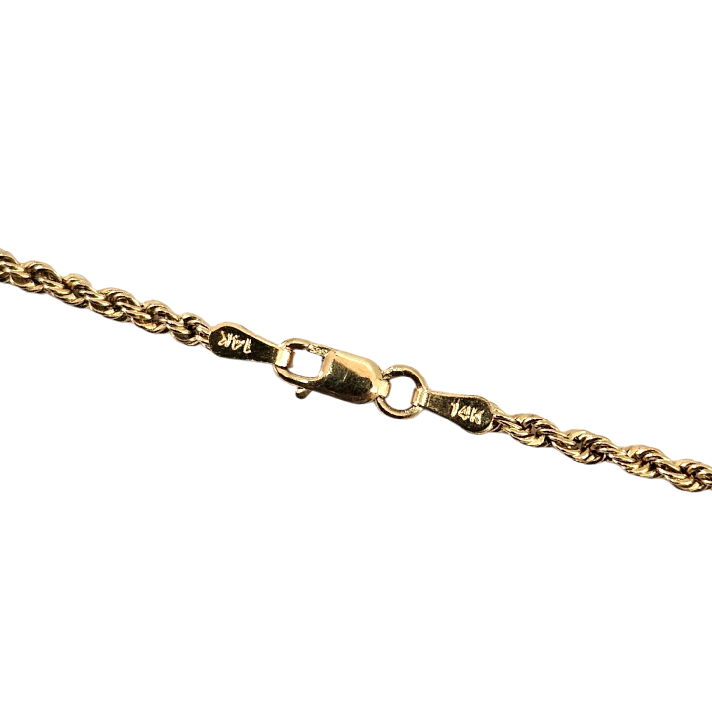 Ladies 14k Yellow Gold Hollow Rope chain