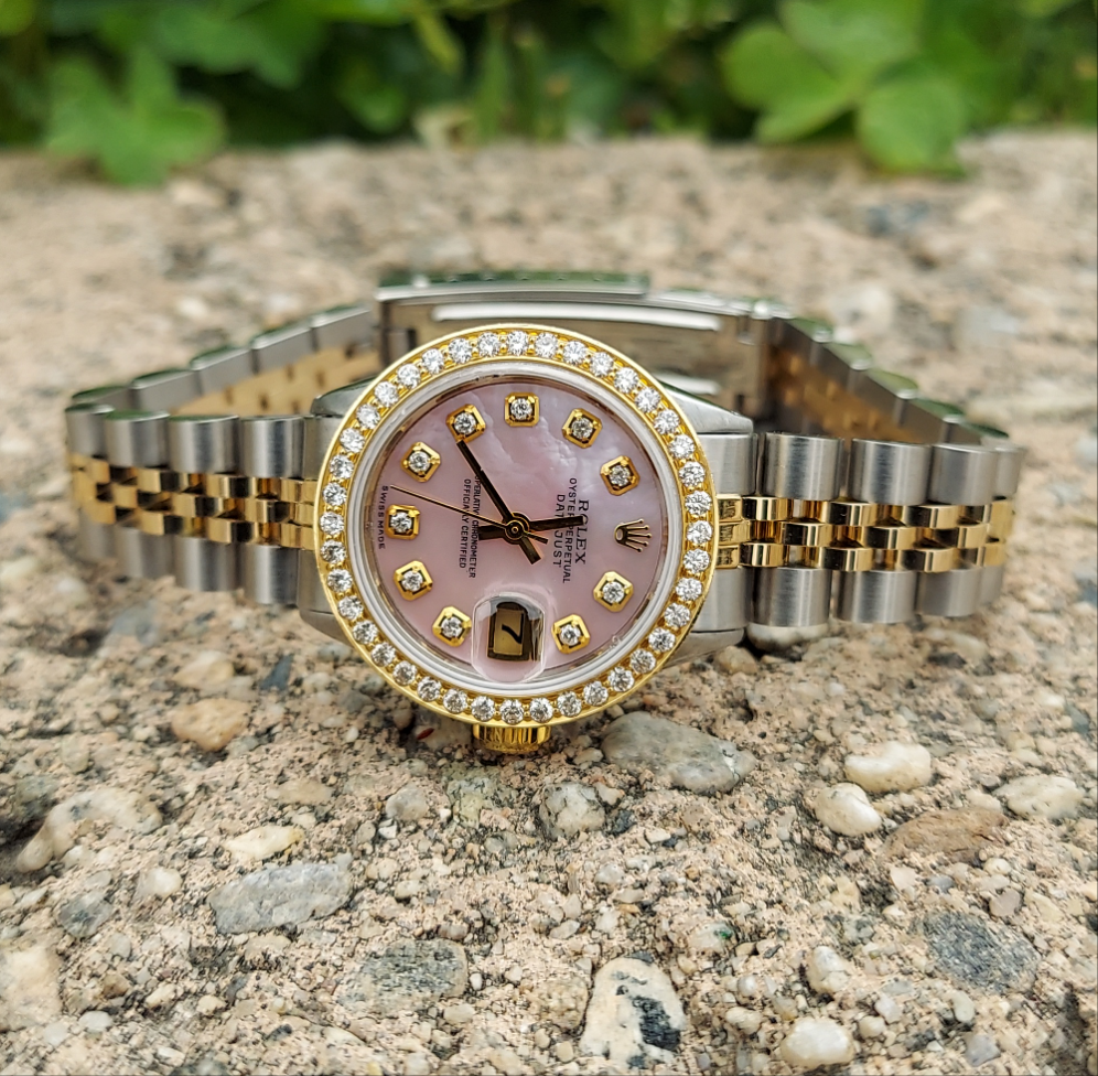 Rolex Ladies 26mm Datejust 6517 Custom Pink Two tone MOP diamond