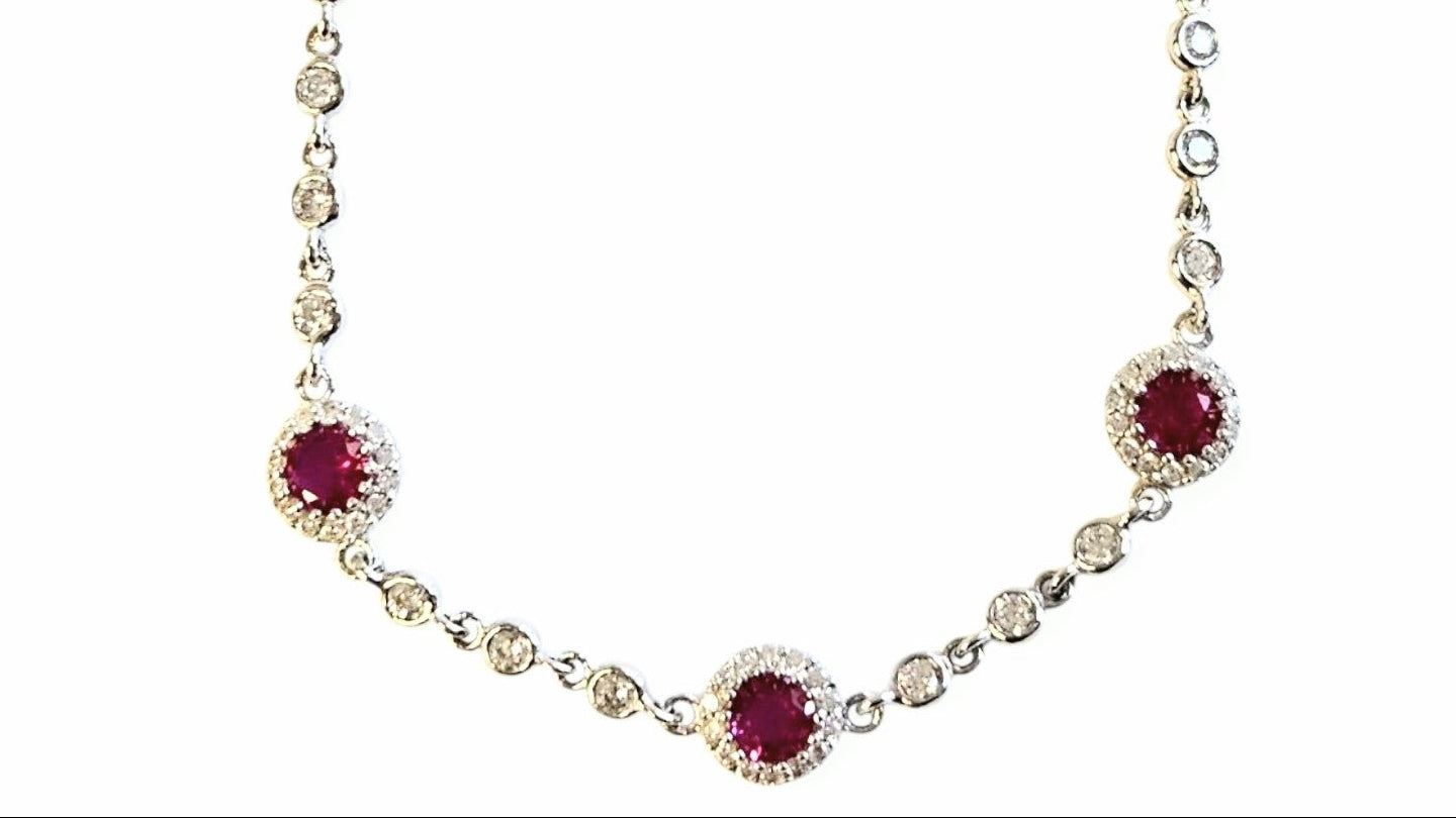 Ladies .925 Silver Ruby ZC Bracelet