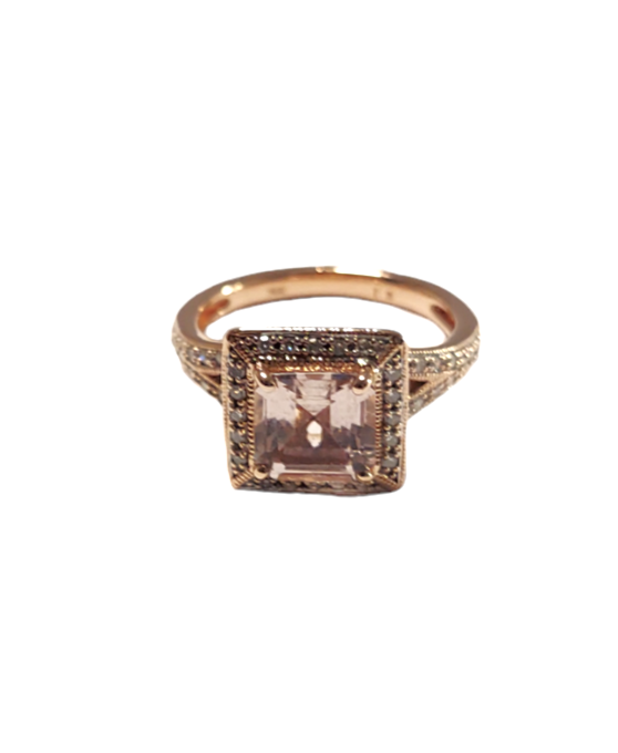 14k Ladies Rose Gold Diamond Ring
