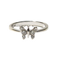 14K Ladies White Gold Diamond Butterfly Ring