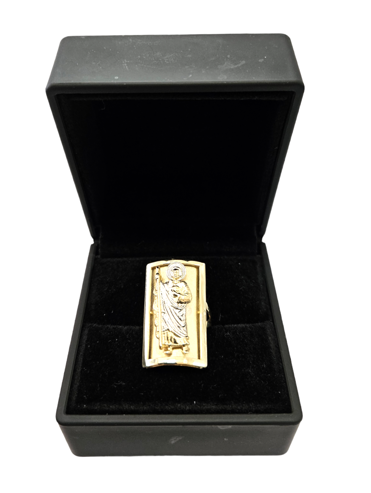 14k Unisex Yellow Gold San Judas tri-tone Ring