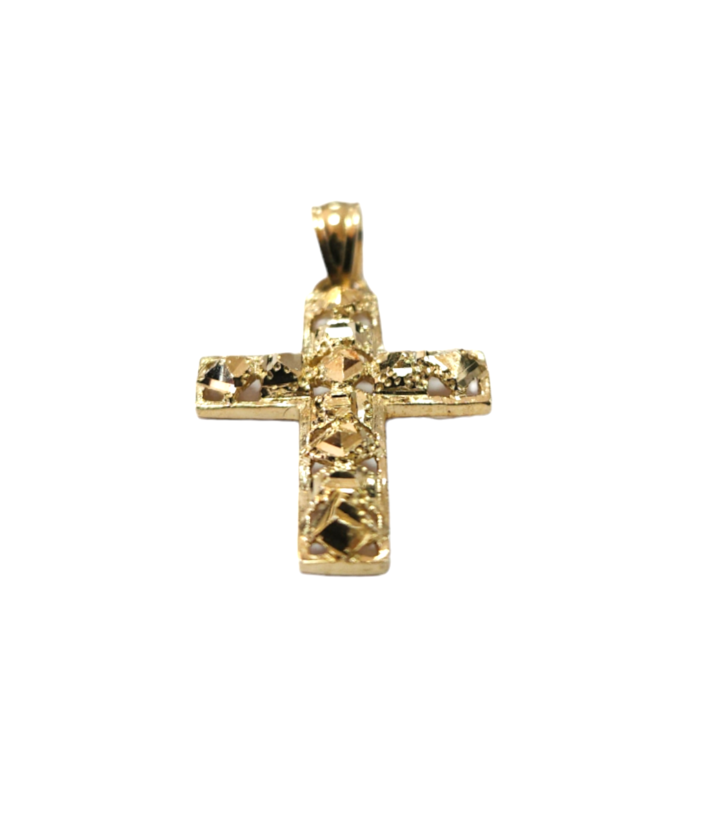 14k Unisex Yellow gold Cross Pendant