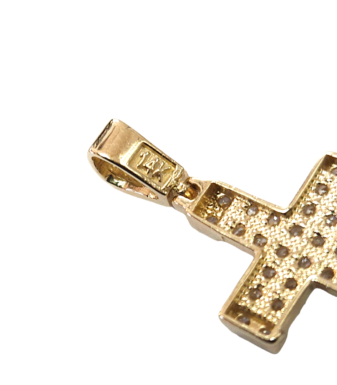 14k Unisex Yellow Gold ZC cross pendant