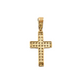 14k Unisex Yellow Gold ZC cross pendant