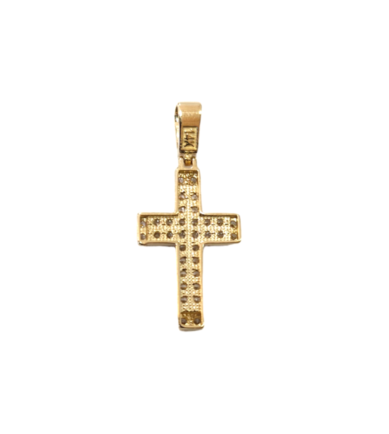 14k Unisex Yellow Gold ZC cross pendant