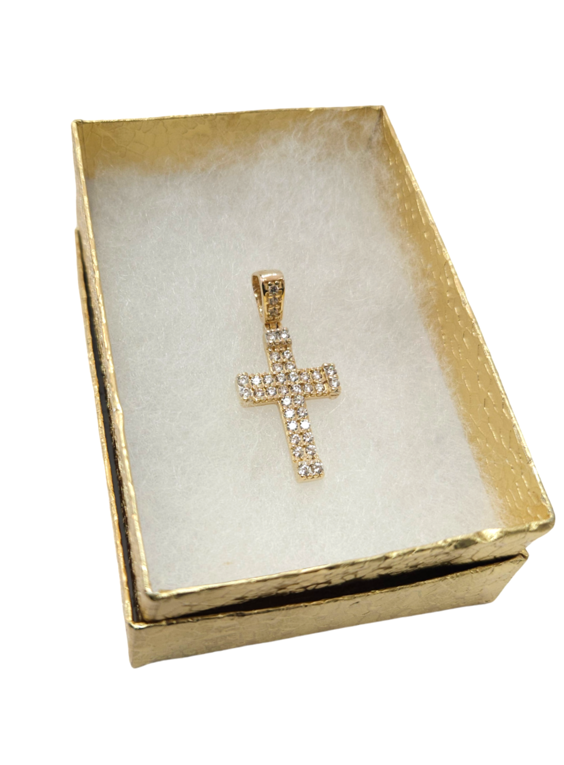 14k Unisex Yellow Gold ZC cross pendant