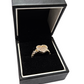 14k ladies Yellow Gold Heart link Pink ZC ring