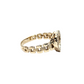 14k ladies Yellow Gold Heart link Pink ZC ring