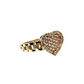 14k ladies Yellow Gold Heart link Pink ZC ring