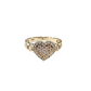 14k ladies Yellow Gold Heart link Pink ZC ring