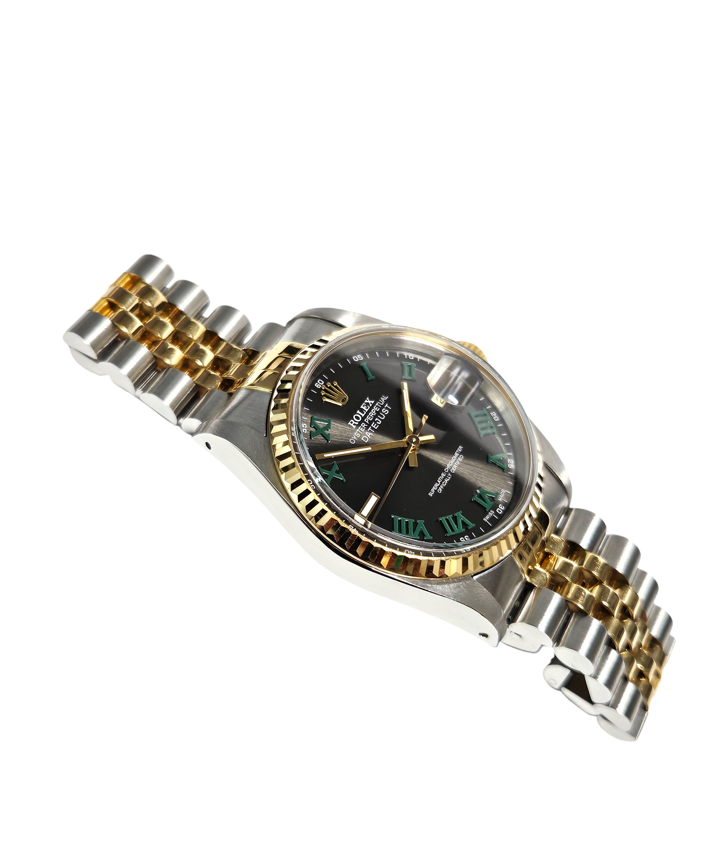 Rolex 36mm Datejust 16013 Wimbledon dial two-tone jubilee