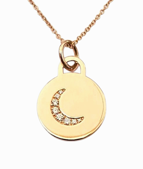Tiffany &Co. 18k Yellow Gold Moon Diamond Chain and pendant set