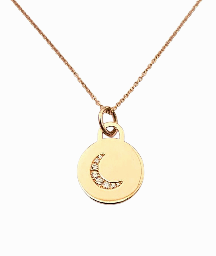 Tiffany &Co. 18k Yellow Gold Moon Diamond Chain and pendant set