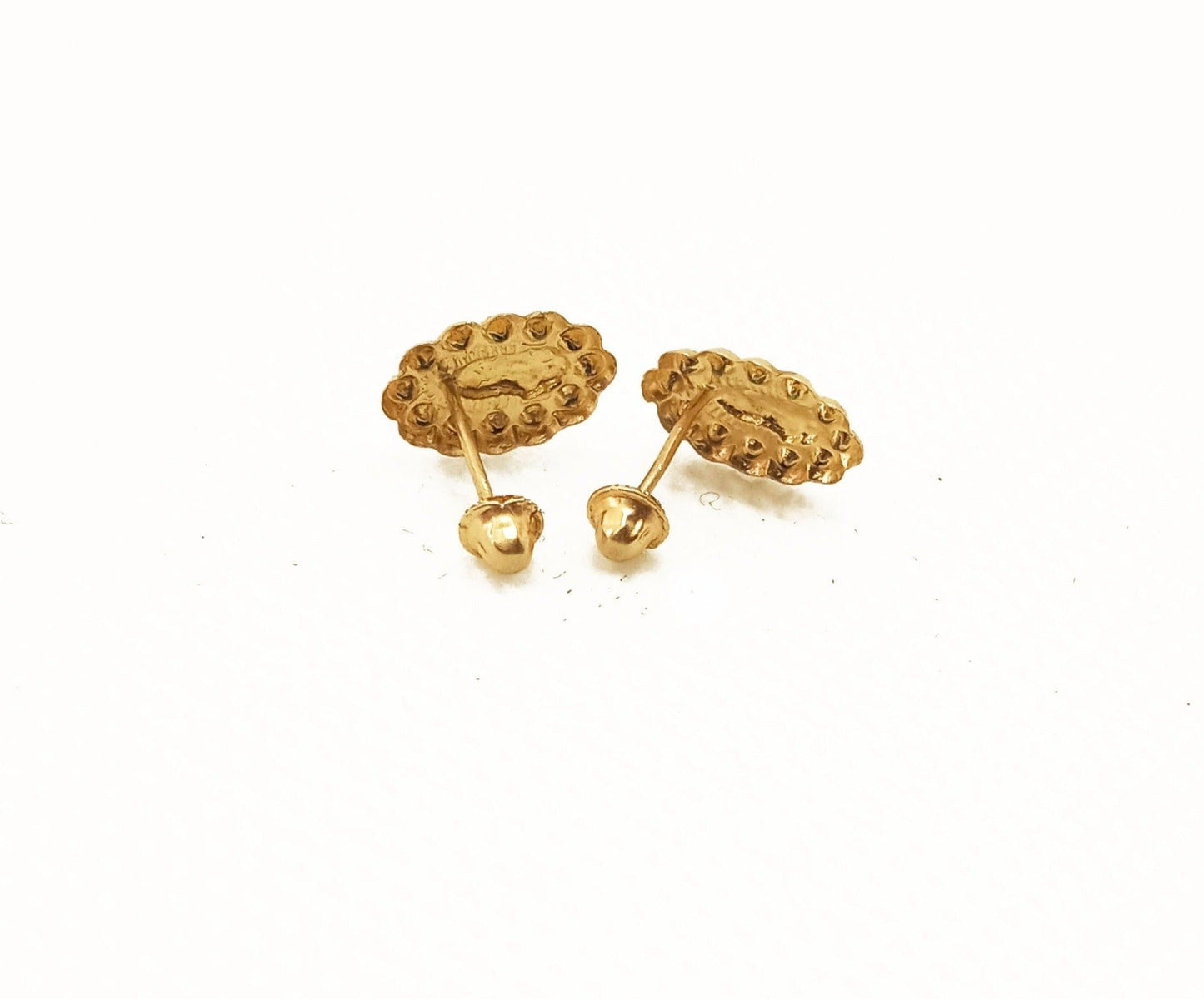 14K Yellow gold Virgen de Guadalupe stud earrings