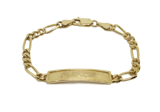 14K Yellow Gold Plate Link Bracelet