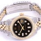 Rolex 36mm Datejust 16013 Black Diamond two toneJubilee