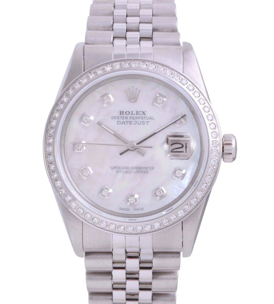 Rolex 36mm Datejust 16014 MOP Diamond Steel Jubilee
