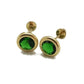 14K Yellow gold green ZC stud earrings