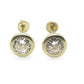 14K Yellow gold ZC round stud earrings