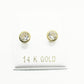14K Yellow gold ZC round stud earrings