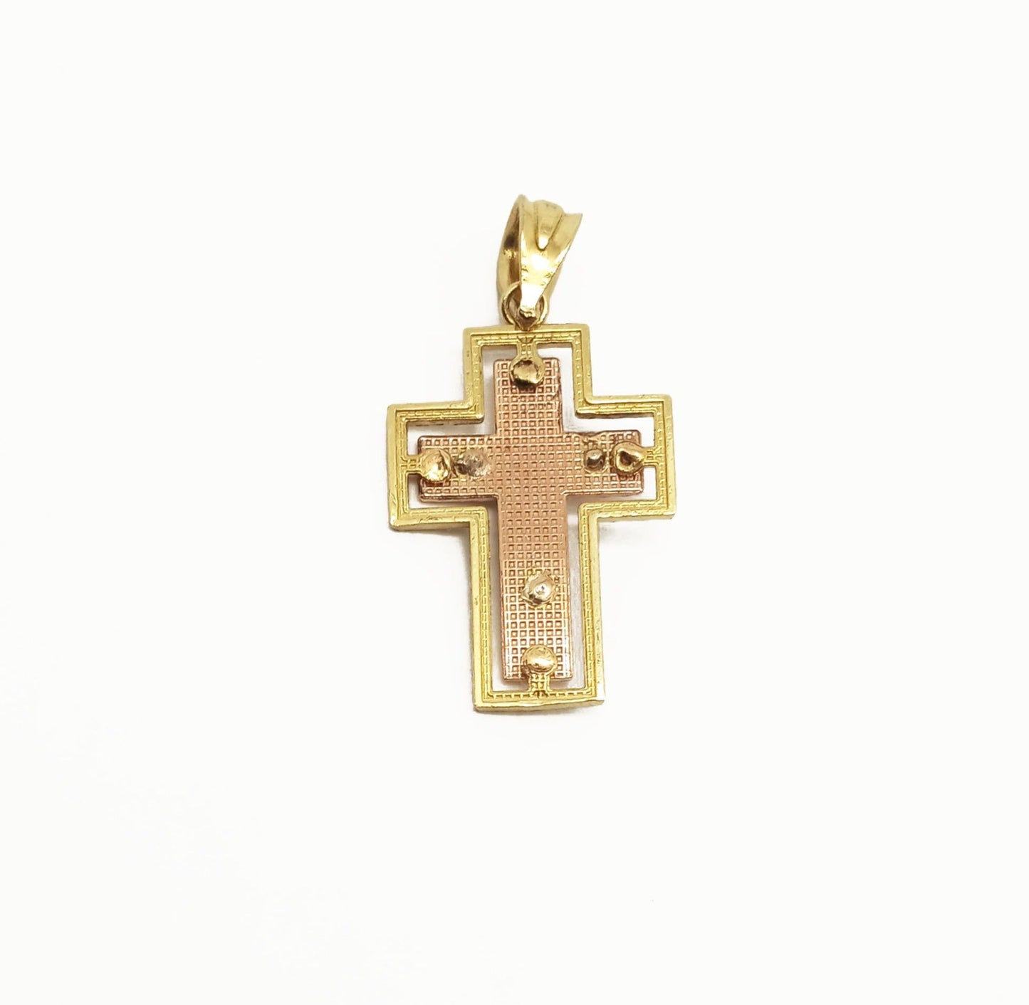 14K Yellow Gold Jesus Cross Pendant