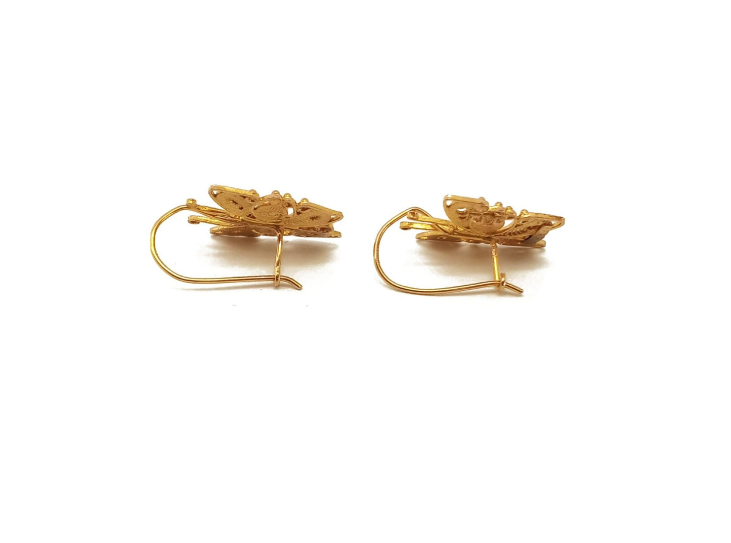 14K Yellow Gold butterfly Earrings