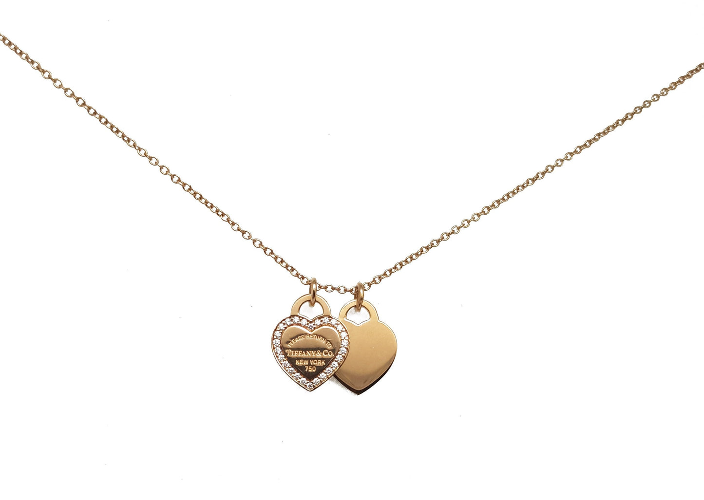 24K Yellow gold Tiffany &Co Diamond pendant & necklace