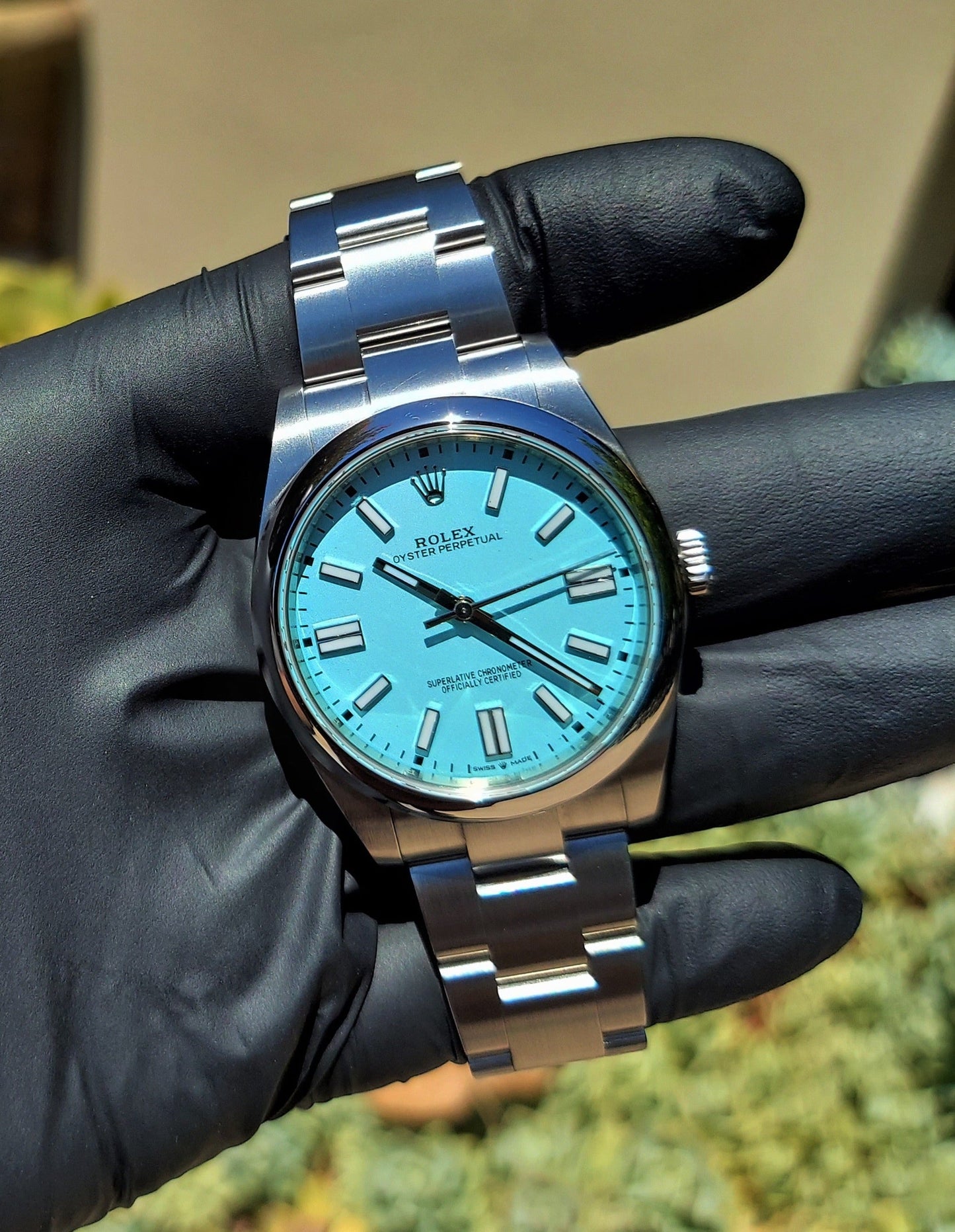 Rolex Men's 41mm Oyster Perpetual 124300 Tiffany Blue steel