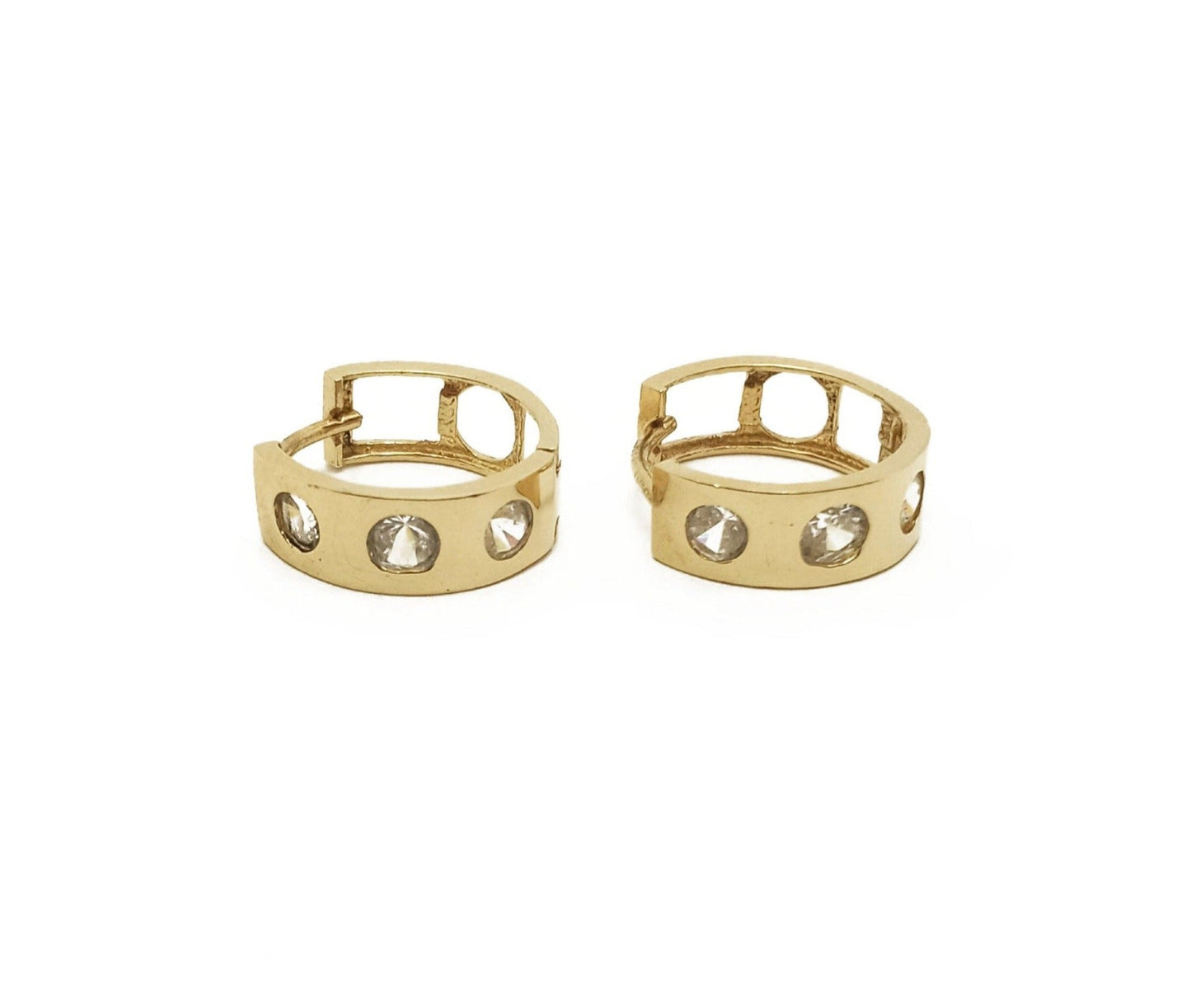 14K Yellow Gold ZC Hoop Earrings