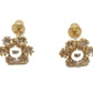 14K Yellow gold ZC flower stud earrings