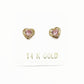 14K Yellow gold tourmaline Heart stud earrings