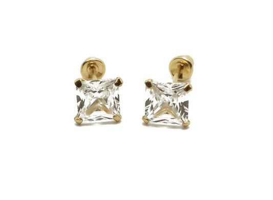 14K Yellow Gold ZC Stud Earrings