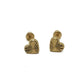 14K Yellow gold heart stud earrings