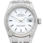 Rolex ladies datejust 69174 (s-s) white stick dial, white gold fluted jubilee - Luxury Diaz