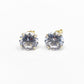 unisex 14k yellow gold synthetic round diamond stud earrings - Luxury Diaz