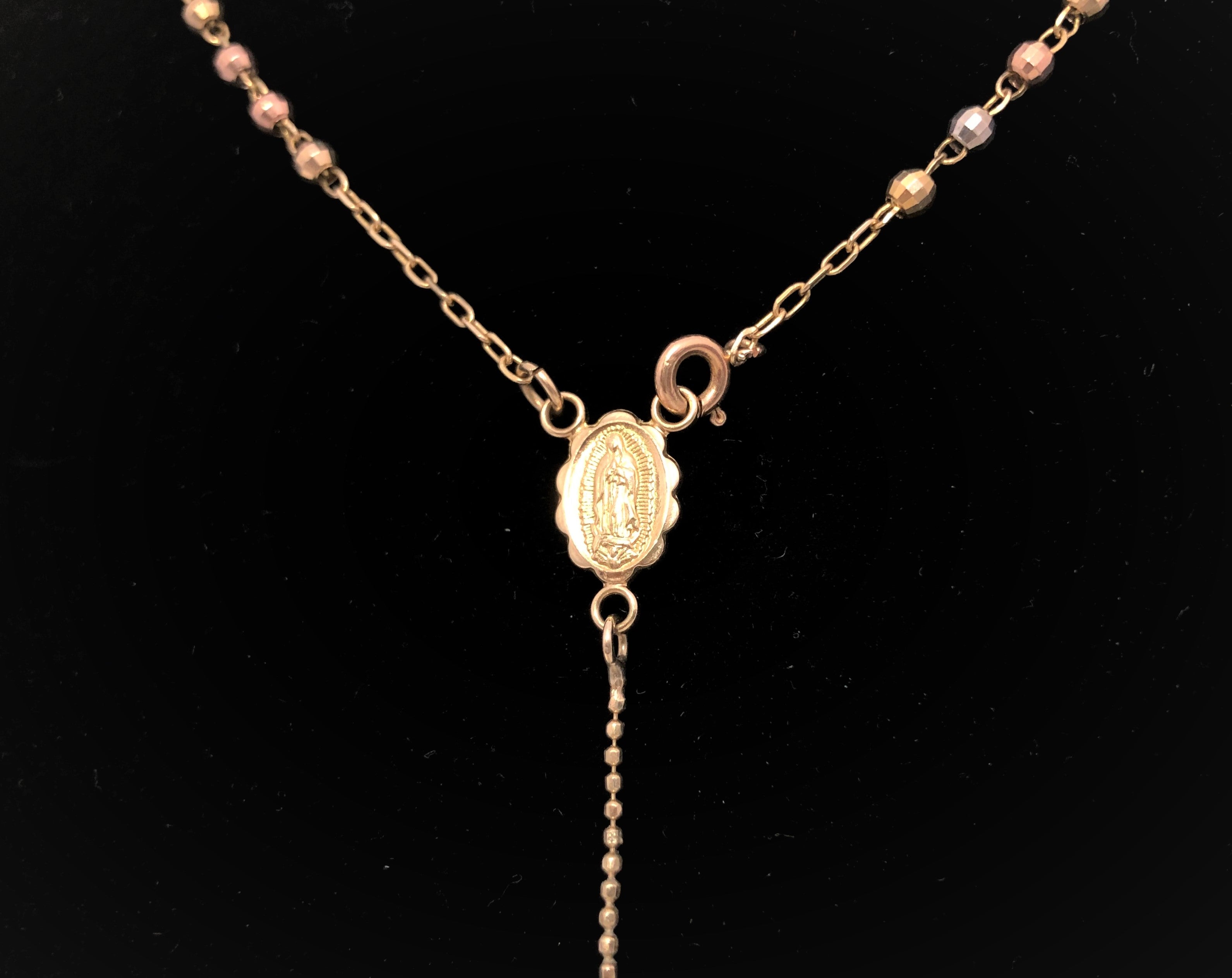 Tri gold rosary on sale necklace