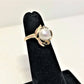 Ladies 14k yellow gold pearl & diamond ring - Luxury Diaz