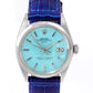 Rolex Unisex 34mm Date 1500 steel Tiffany Blue On Leather