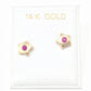 ladies 14k yellow gold ruby star shape stud earrings - Luxury Diaz