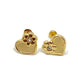 ladies 14k yellow gold heart shape stud earrings - Luxury Diaz