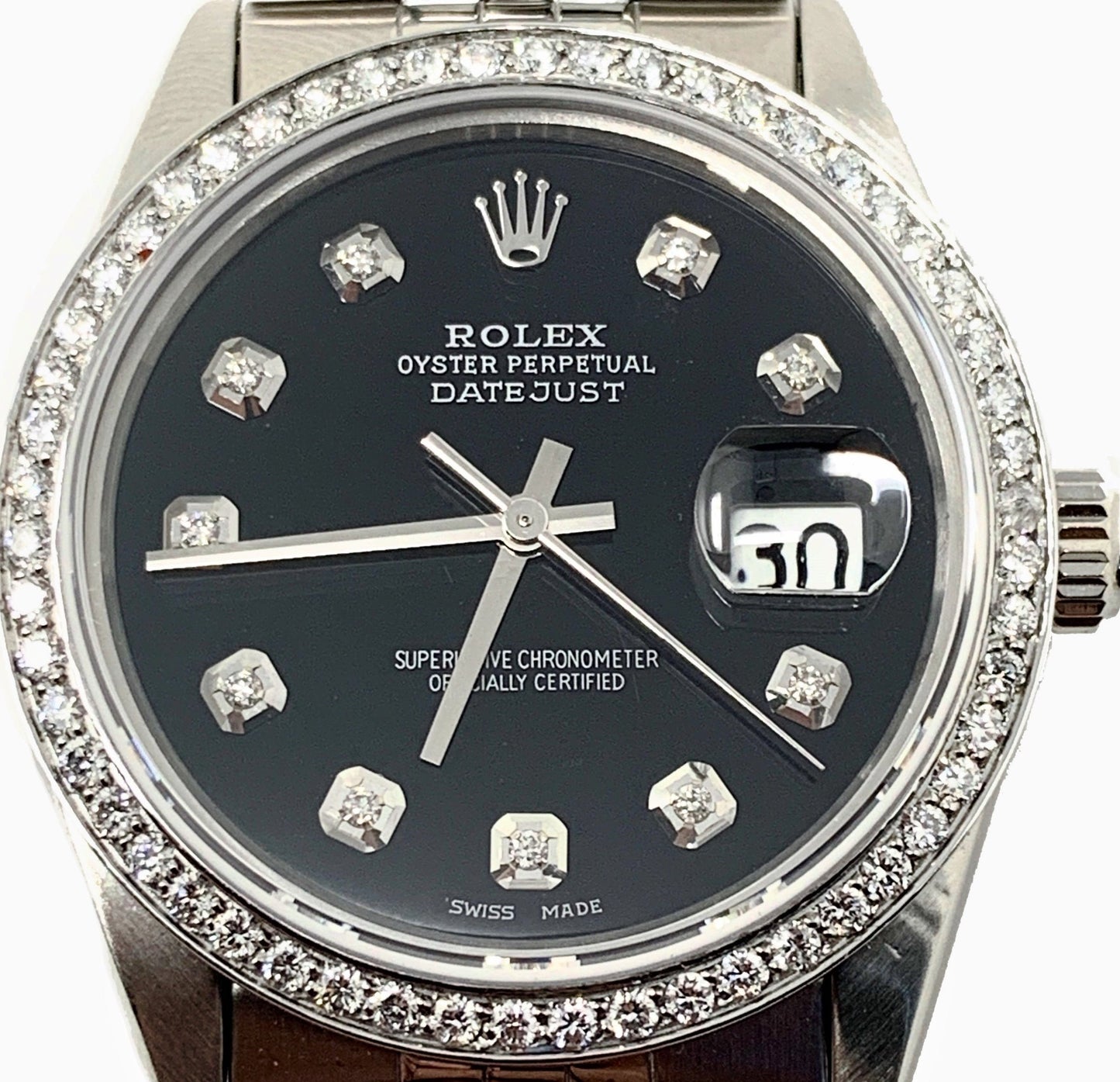 Rolex Men's Datejust 36mm 16030 Black Diamond jubilee