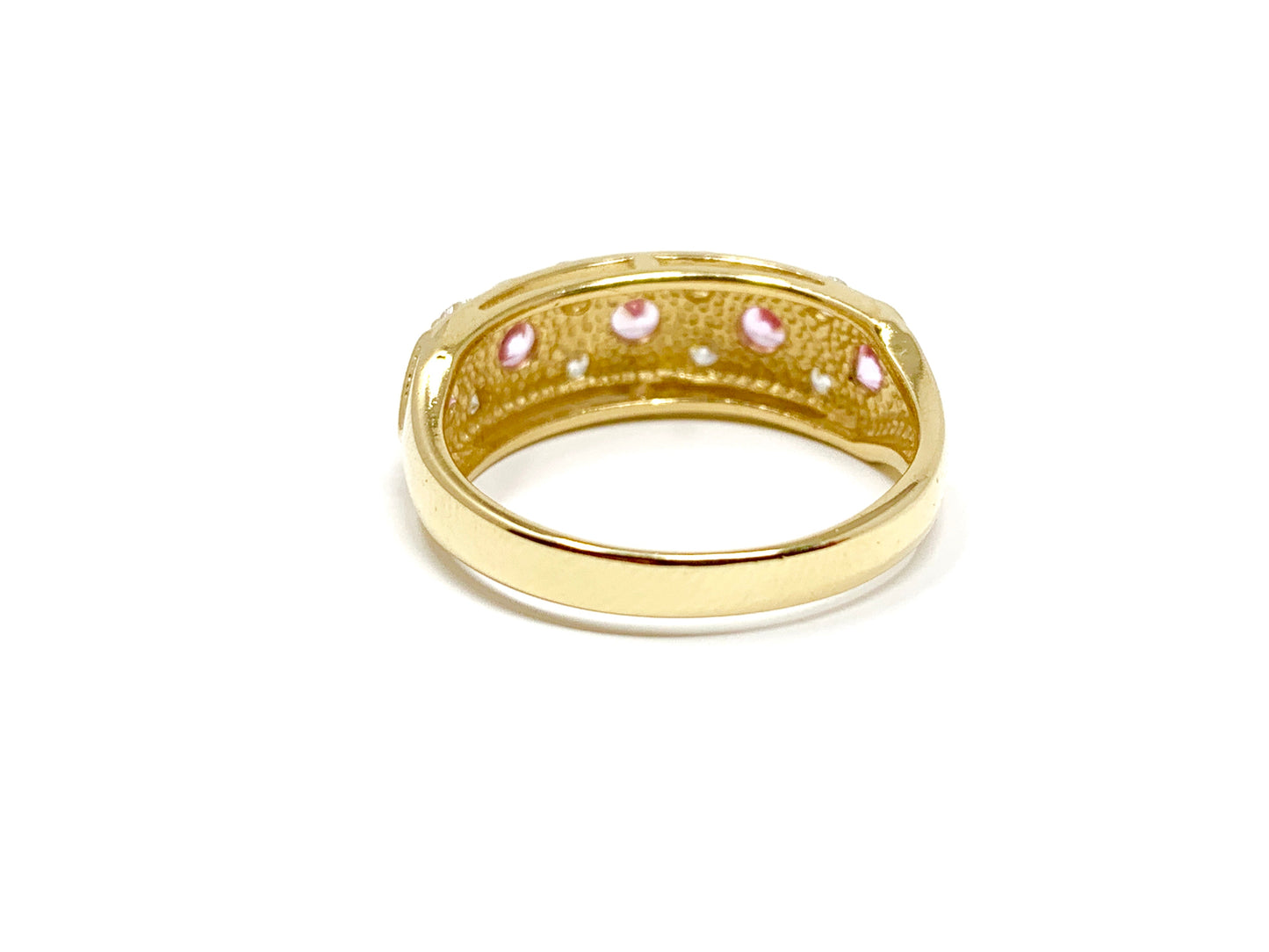 Ladies 14k yellow gold pink tourmaline stone & diamond ring - Luxury Diaz