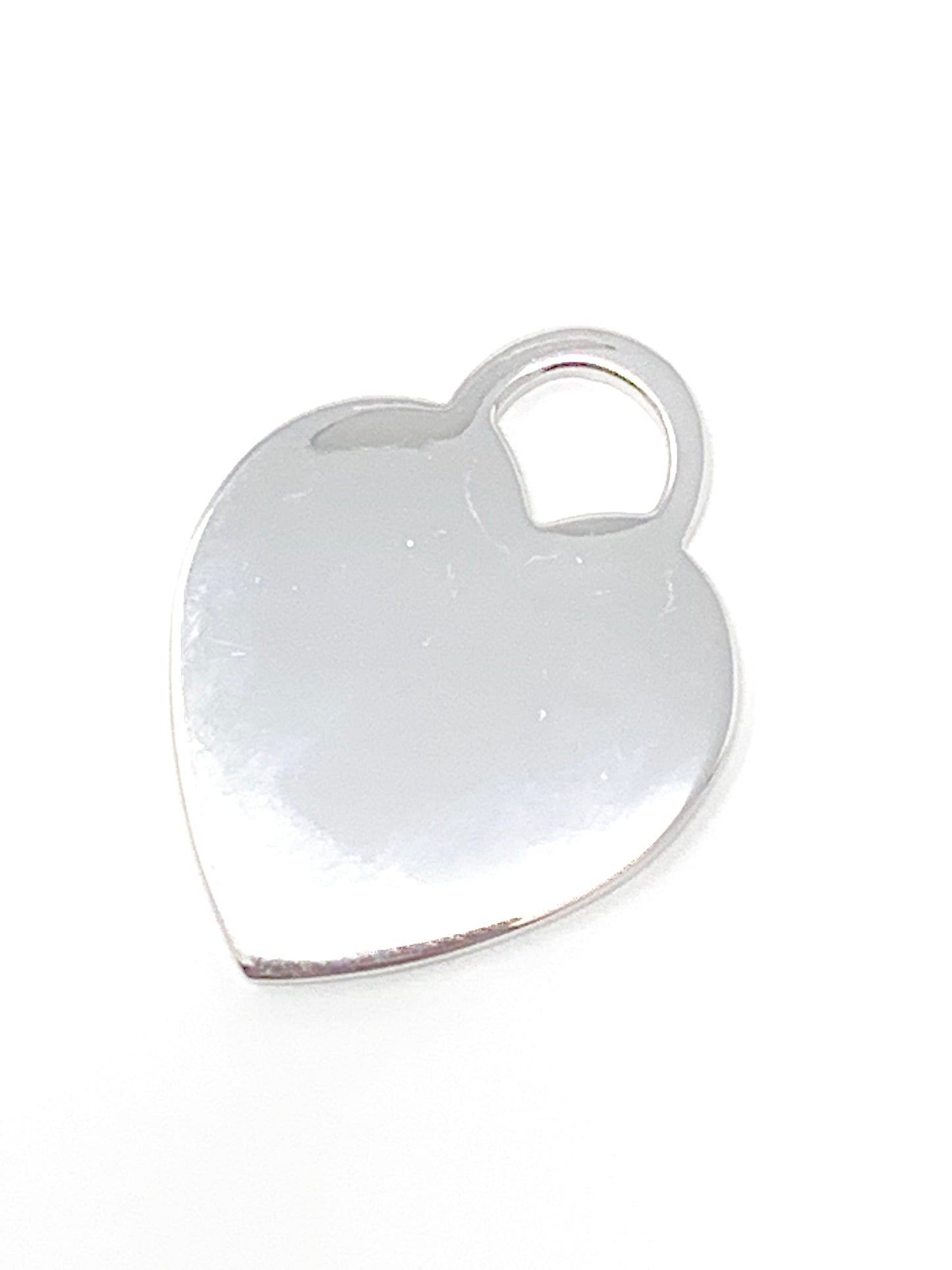 Ladies 925 tiffany&co heart shape white gold plated pendant - Luxury Diaz