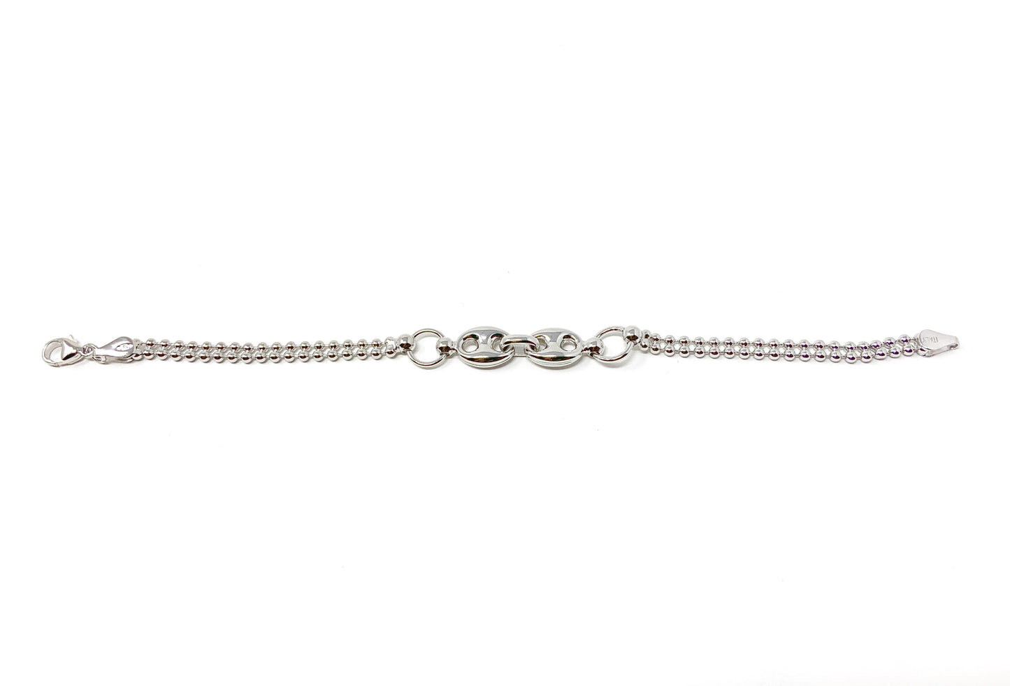 Gucci style .925 silver ladies. white gold plated bracelet - Luxury Diaz