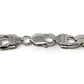Figaro mens .925 silver white gold plated link necklace - Luxury Diaz