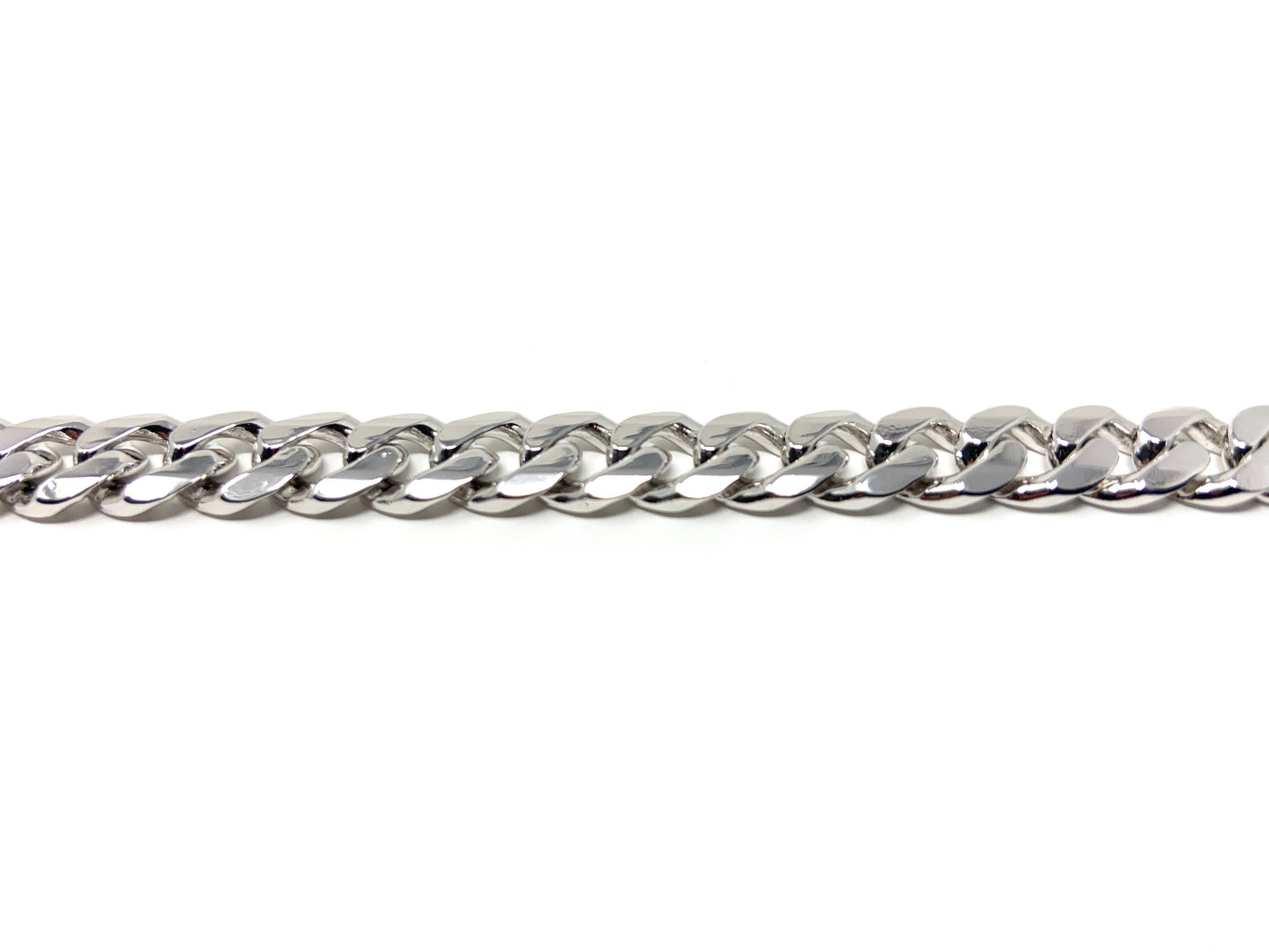 Cuban mens .925 silver link ,white gold plated necklace - Luxury Diaz
