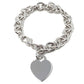 Tiffany&co ladies .925 silver white gold plated heart bracelet - Luxury Diaz