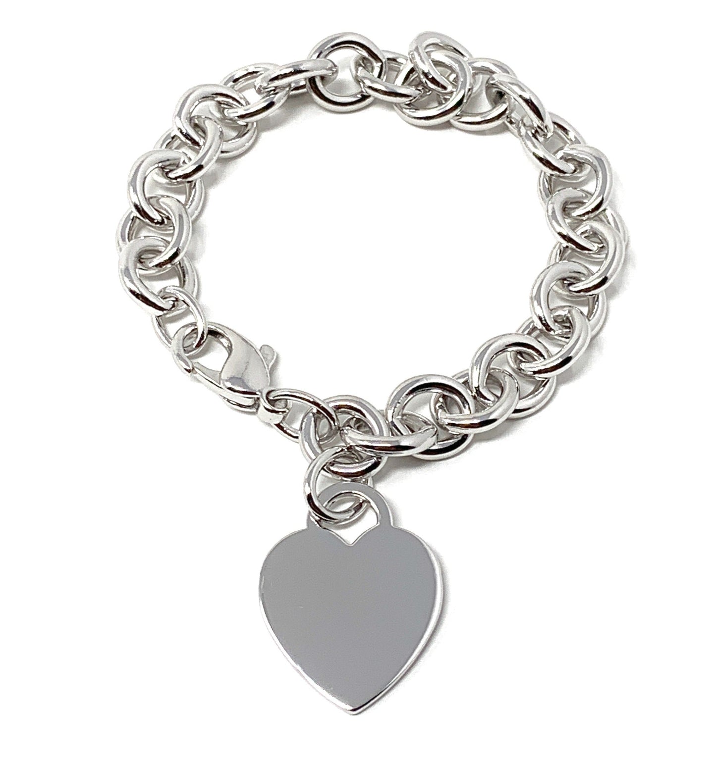 Tiffany&co ladies .925 silver white gold plated heart bracelet - Luxury Diaz